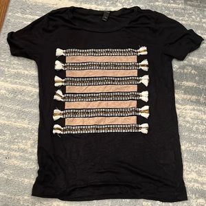 JCrew graphic tee with tassels in XS